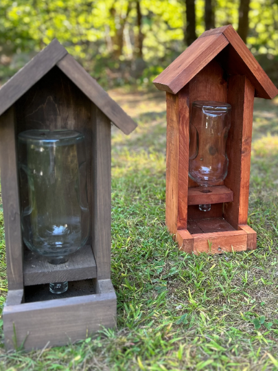 two bird feeders