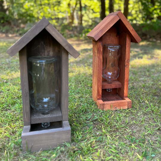 two bird feeders