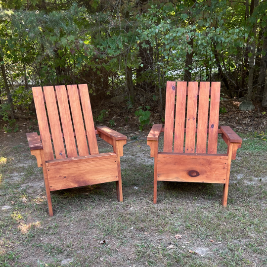 stained adirondack chairs